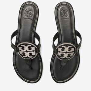 Tory Burch MILLER CRYSTAL-LOGO SANDAL